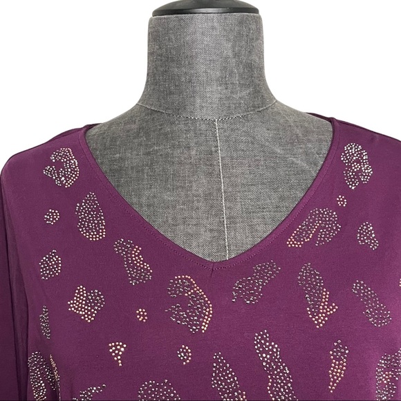 Susan Graver Weekend Studded Top - Picture 2 of 7